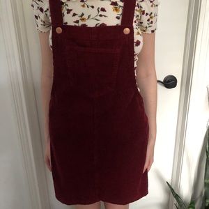 Burgundy overall dress